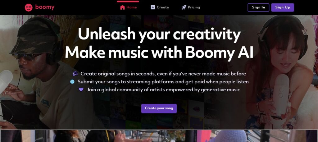 Boomy – Best for Quick AI-Generated Songs