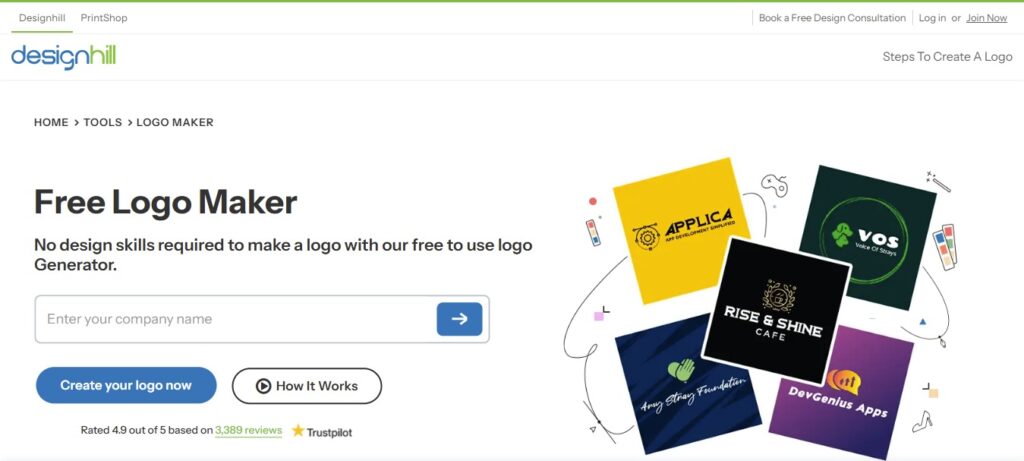 Designhill Logo Maker: Best for Quick Logo Designs